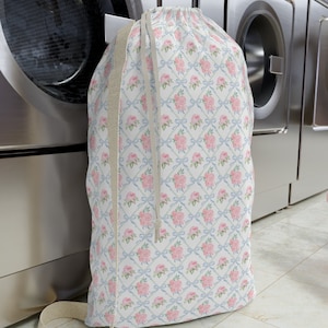 College Gifts, Back To College Gift, Personalized Toile De Jouy Laundry Bag, Dorm Decor, Dorm Essentials, College freshman, Graduation Gift