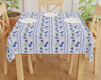 Blaue Mahjong-Tischdecke im Chinoiserie-Stil, Dekoration für Spieleabende