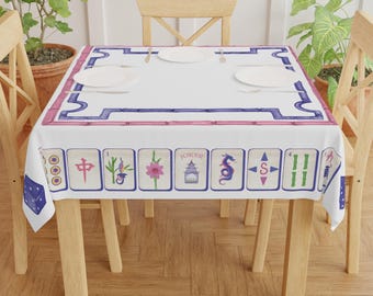 Mantel de Mahjong con diseño de mosaico para decoración de fiestas de juegos