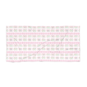 Mahjong Beach Towel - Gift For Mahjong Player, Birthday, Mother's Day, Tile Game Chinoiserie Pink Towel image 2