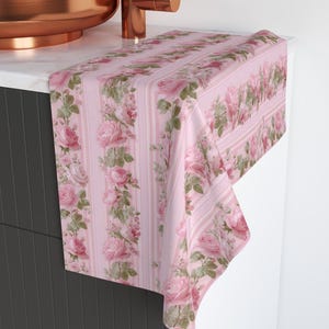 Hand Towel Pretty Pink Rose,Cottagecore, Shabby Chic, Bathroom Decor, Girls Bath Accessory, College Dorm Essential, Christmas Gift, New Home