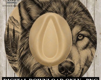 Gravuresjabloon wolfshoed, hoedpatroon brede rand, sjablonen hoed brandend ontwerp, png, EB800