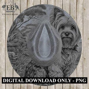ブルー・ヒーラー犬、帽子の彫刻デザイン、レーザー彫刻用PNG