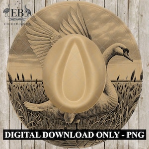 Swan, Laser Engraving, Hat Burning Design, Wide Brim Hat Template, Hat Burning PNG Pattern, Hat Burning Stencil, EB780