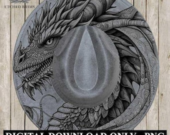 Dragon 2 Hat File, Laser Hat Burning Design, Digital Download PNG, Hat Burning Template, Hat Laser Engraving Design, Hat File EB84