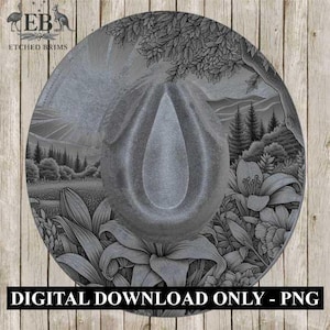 Sunrise, & Flowers 1 Hat File, Hat Burning Design, Digital Download PNG, Hat Burning Template, Hat Laser Engraving Design, Hat File EB138