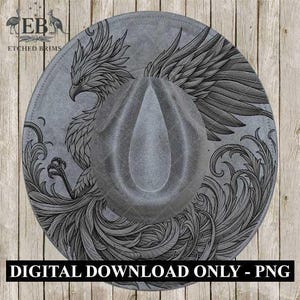 Hat Burning Design, Phoenix 1, Digital Download PNG & PDF, Hat Burning Template, Hat Laser Engraving Design, Hat Burning Stencil, EB484