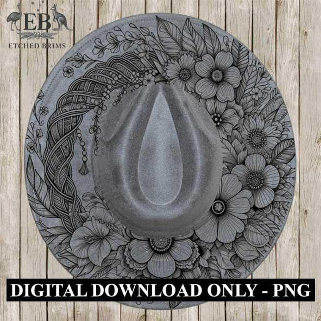 Sample Hat Files Flowers 2 Hat File, Hat Burning Design, Digital Download PNG, Hat ...