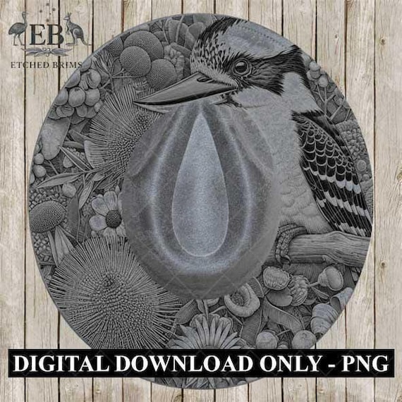 Hat Burning Design, Australian Kookaburra Bird, Australian Native