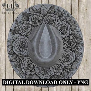 Hat Burning Design, Roses 6 Flowers Hat File, Hat Burning Stencil, PNG & PDF, Hat Burning Template, Laser Engraving Design, Hat File EB206