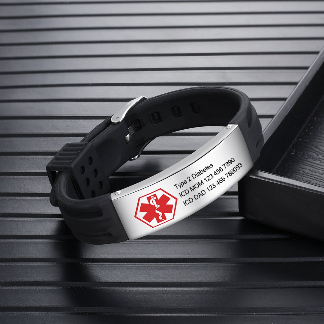 Medical Emergency Contact Bracelet 7 Colors Custom Medical Etsy