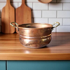 Vintage Solid Copper Cache Pot, Made In Turkey