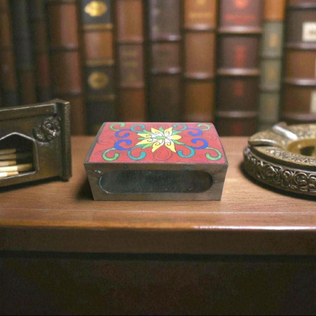 Vintage Matchbox Holder Enamel - Etsy