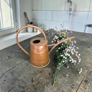 Vintage Solid Copper Hand-Hammered Watering Can, Made In Turkey