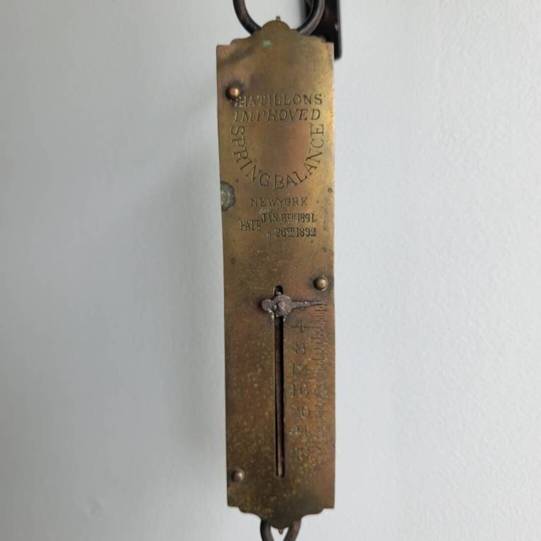 1890s Antique Brass Spring Balance Scale Country Cottage - Etsy