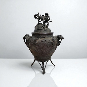 Antique Japanese Bronze Koro Incense Burner Meiji Period