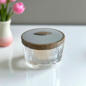 Vintage Art Deco Style Powder Jar, Lidded Trinket Dish