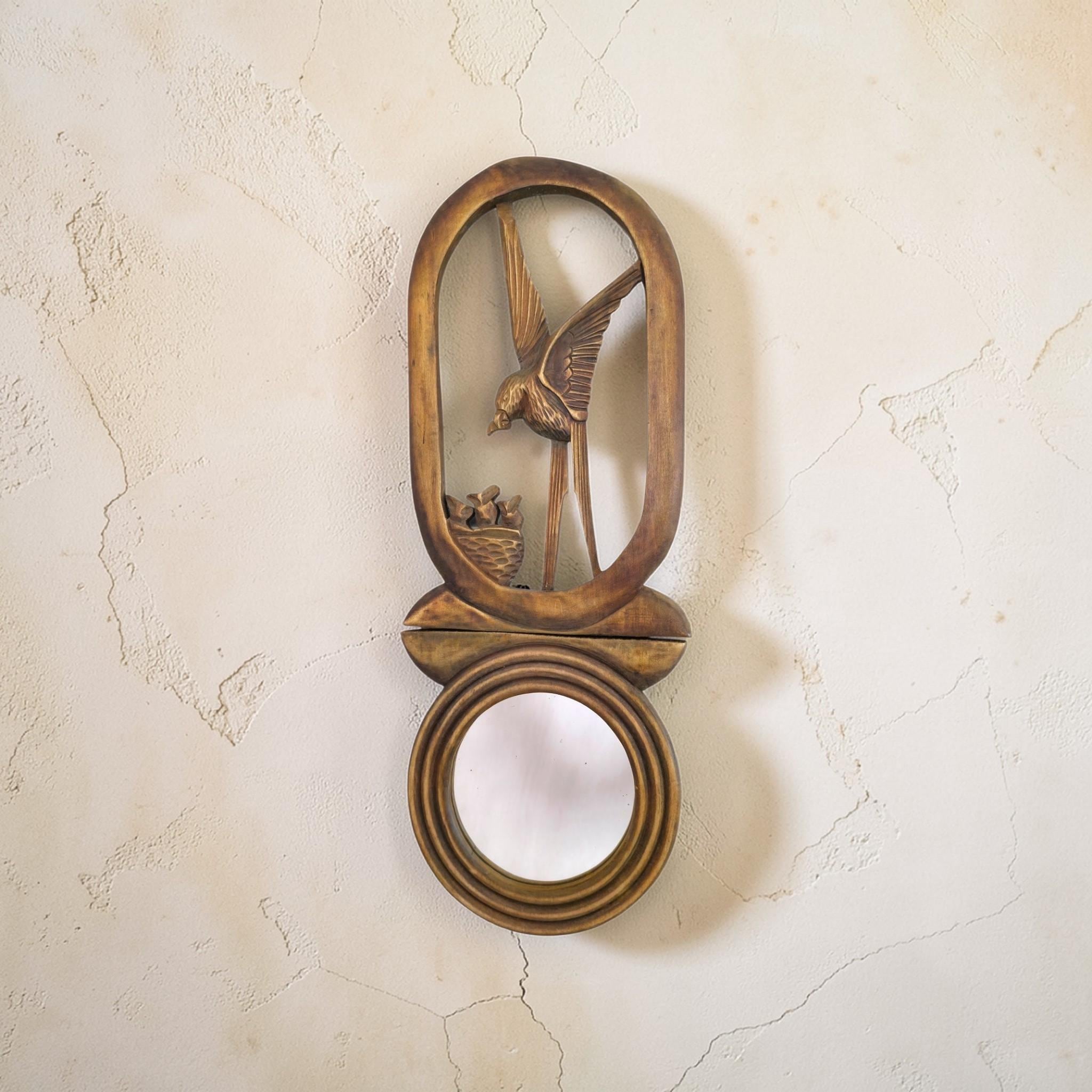 Vintage Wood Bird Mirror - Etsy