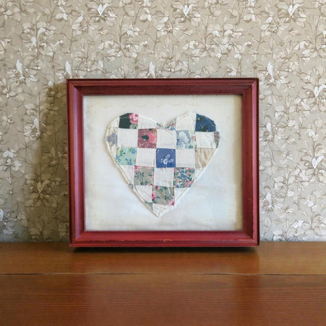 Vintage Heart Patchwork Quilt Wall Art - Etsy