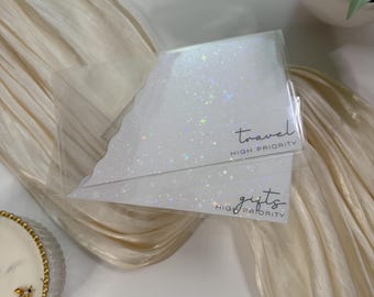 Double lines sparkly scalloped edge cash envelopes