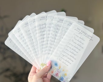 100 envelope savings challenge trackers