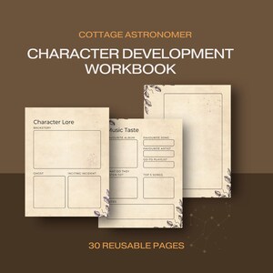 Cottage Astronomer Themed Character Development Digital Workbook
