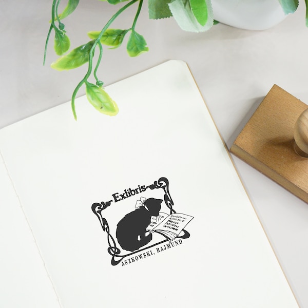 CAT STAMP, EXLIBRIS, Ex Libris Stamp, Exlibris Stamp, Exlibris Stamp for books, Ex Libris Stamp for books, Ex-Libris Stamp, Ex Libris Gift