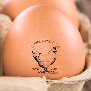 Personalised Egg Stamp with Text Custom Chicken Egg Stamp Mini Egg Marking  Date Stamp Farm Fresh Eggs Stamp