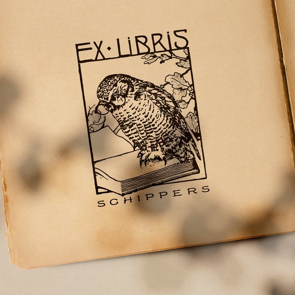 OWL STAMP, EXLIBRIS, Ex Libris Stamp, Exlibris Stamp, Exlibris Stamp for books, Ex Libris Stamp for books, Ex-Libris Stamp, Ex Libris Gift