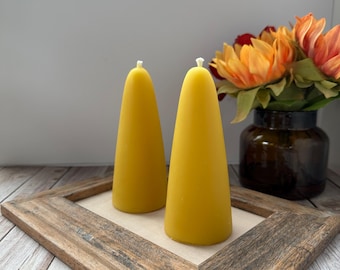 Rituele kaars gele bijenwas (1 stuk) – natuurlijk honingaroma, handgegoten kaars lang brandend Paascadeau