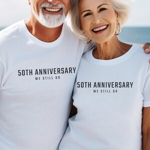 Minimalist 50th Anniversary Shirt for Parents or Couple, 50 Years Married Matching Tees, Golden Anniversary Gift for Mom and Dad