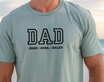Personalized Dad Shirt with Kids Names, Dad Fathers Day Gift, Custom Dad T-Shirt with Childrens Names, Gift for Dad from Kids, New Dad Gift