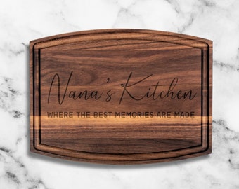 Nanas Kitchen Cutting Board Wooden Walnut Cutting Board Grill Wood Chopping Board Serving Bread Cheese Grandma Gift Birthday Mothers Day