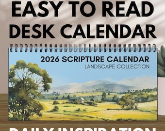 2026 Desk Calendar Scripture Calendar Large Print Christian Gift for Dad Daily Bible Verse Office Decor Religious Faith Based Monthly