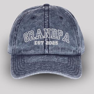 Embroidered Grandpa EST Hat, Personalized Grandpa Baseball Cap, Custom Embroidered Hat for Grandpa, New Grandpa Gift Father&#39;s Day