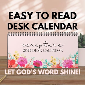 Scripture Calendar 2025 Floral Christian Desk Calendar Bible Verses