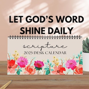 Desk Calendar Scripture 2025 Christian Calendar Home Office Gift Christian Teacher Team Gifts Religious Coworker Staff Gift Bible Verse