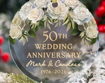 50th Anniversary Ornament Golden Anniversary Gift Parents Wedding Anniversary Christmas Keepsake Personalized Couple 50th Ornament Custom