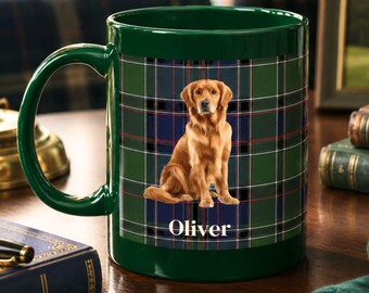 Golden Retriever Mug Custom Pet Portrait Watercolor Dog Photo Gift Personalized Coffee Cup for Mom Dad Lover Christmas Birthday Keepsake