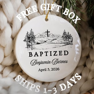 Personalized Baptism Ornament Custom Baptized Gift, First Communion Keepsake, Baby Dedication, Catholic Christening or Confirmation Gift