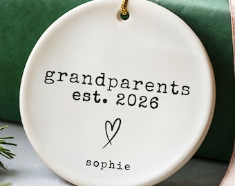 New Grandparents Ornament Personalized Christmas Gift First Grandchild Pregnancy Announcement Grandma Grandpa Keepsake Baby Reveal Idea 2026