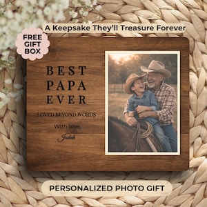 Papa Gift, Personalized Papa Picture Frame, Custom Father’s Day Gift for Papa, Gift forPapa from Grandkids, Custom Papa Keepsake