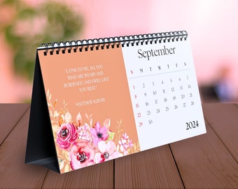 Calendar Scripture 2024 Calendar Desk Floral Calendar