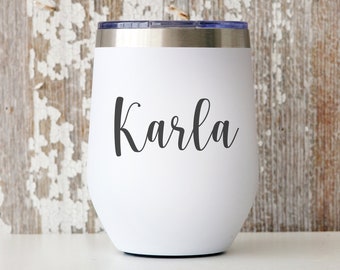 Bridesmaid Wine Tumbler Personalized Bridesmaid Proposal Gift Thank You Bridal Party Gift Custom Birthday Gift for Her Bachelorette 12oz