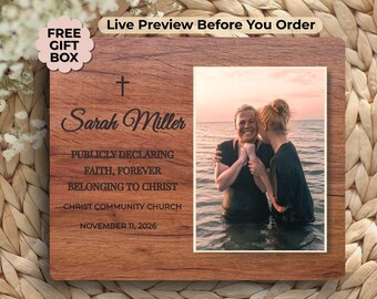 Adult Baptism Gift Personalized Baptized Picture Frame Baptism Gift Boy Adult Baptism Gift Baby Baptism Gifts Girl First Communion Gift