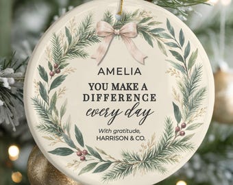 Employee Appreciation Ornament Bulk Employee Gifts Personalized Gifts Corporate Gifts Staff Recognition Gift Office Appreciation Ceramic