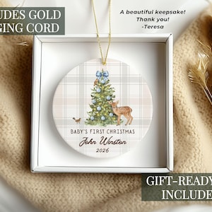 Baby Boy Keepsake Ornament Personalized Ceramic Gift First Christmas Celebration Custom Baby Shower Present New Parents Gift Grandson Holiday Decoration Premium Quality Construction Beautiful Memory Keepsake Tree Ornament Family Tradition