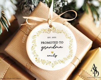 New Grandma Ornament Custom New Grandma Christmas Ornament Personalized Grandma Est Ornament Gifts for Grandma to be Announcement Keepsake
