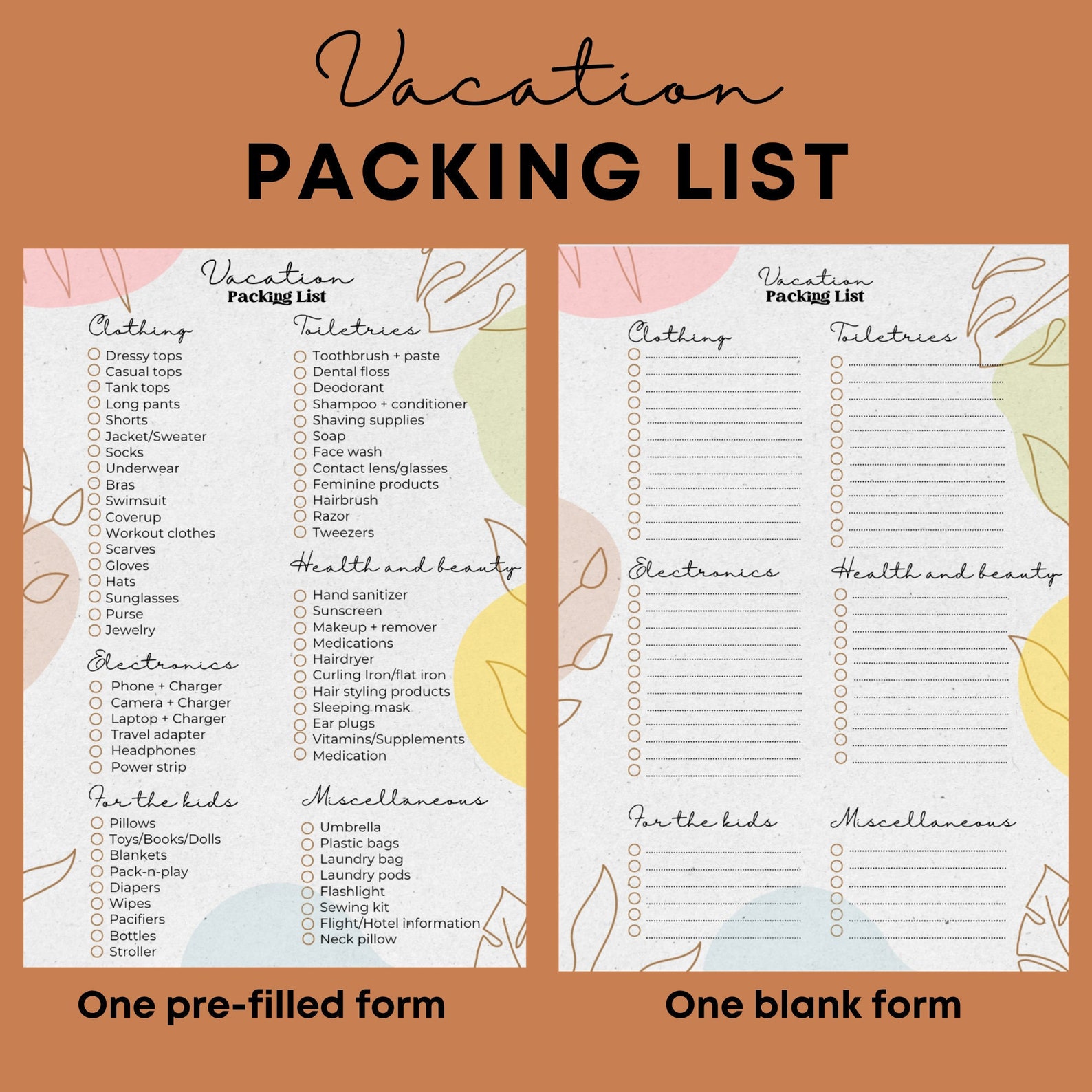 Vacation Packing List Packing List Template Travel Packing List