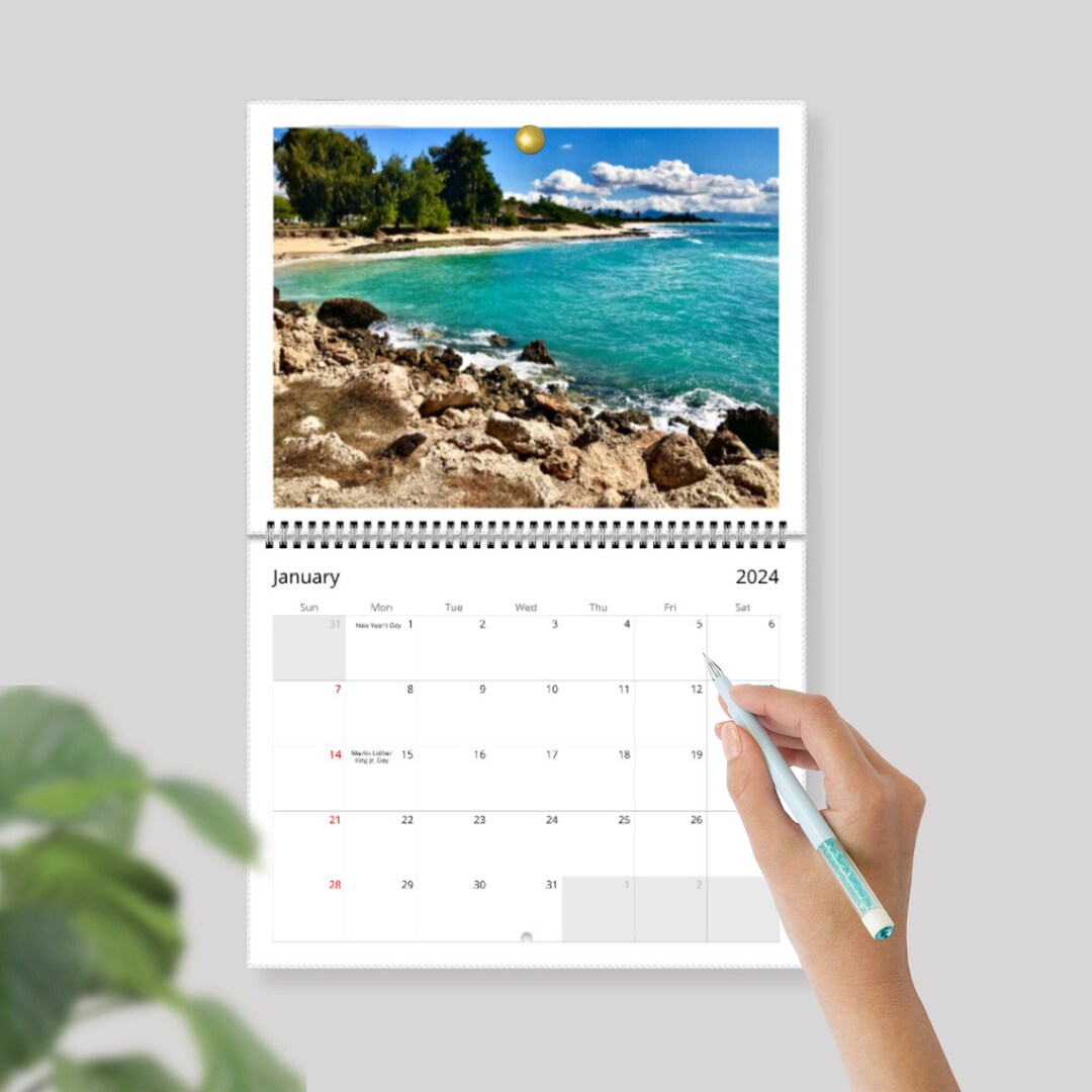 2024 Hawaii Wall Calendar Oahu Home Decor Hawaii Gifts Hawaii Office